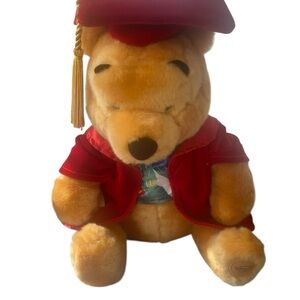 Winnie the Pooh Graduation Bear in Red Cap and Gown
